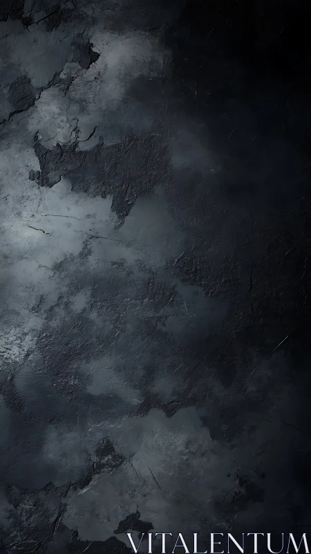 Dark textured concrete wall presents moody abstract surface