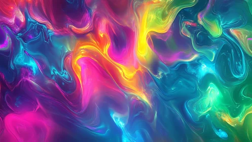 Neon rivers of liquid light collide in a swirling cosmic sea