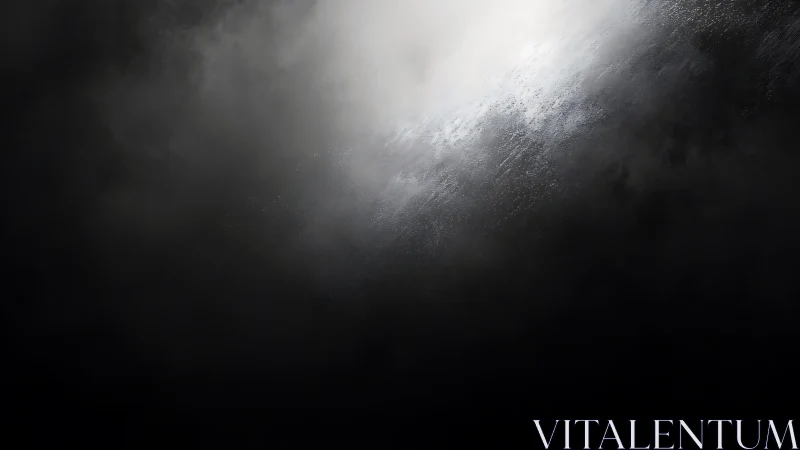 Diffuse light intersects dark textured atmospheric field