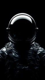 Midnight astronaut stands suspended between glare and void