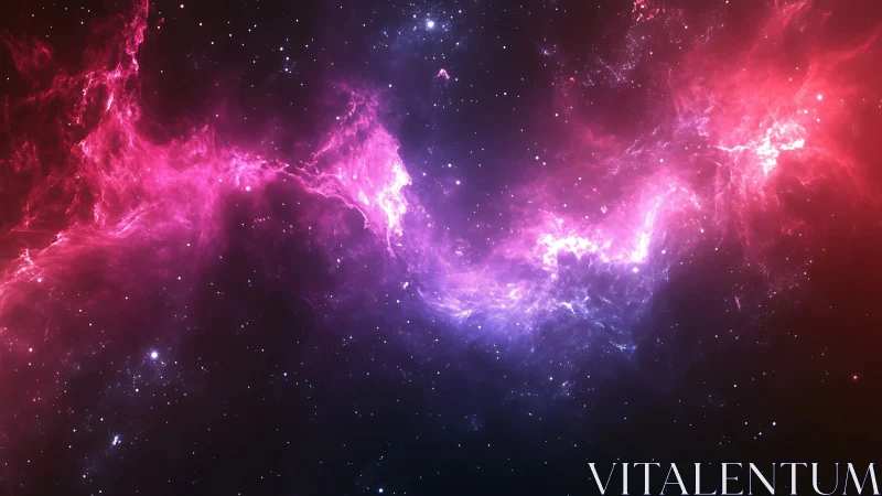 Vibrant magenta and violet nebula arcs across deep starfield