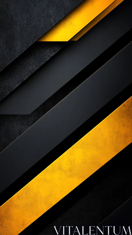 Layered black composite with brushed yellow diagonal panels