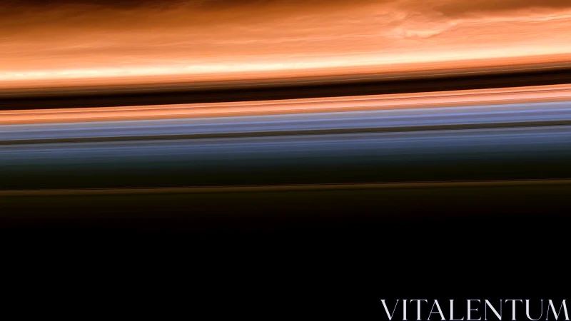 Bands of orange and blue clouds stretch across alien skies