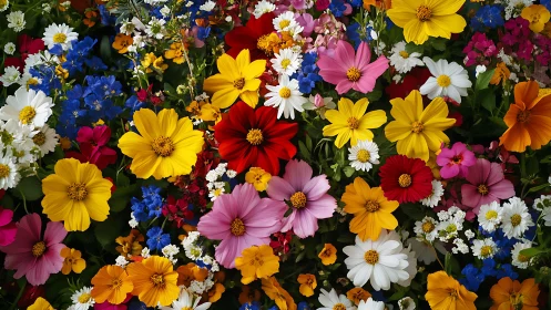 Vibrant Mixed Wildflower Garden Explosion.