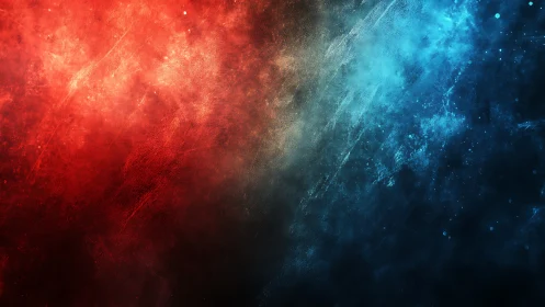 Red and blue textured light gradient with central divide.