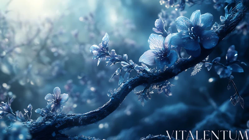 Delicate Frost Blossoms Dance on an Icy Branch