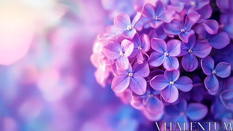 Purple lilac flowers clustered densely in selective focus.