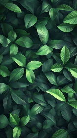 Layered tropical foliage rendered with high-contrast depth mapping