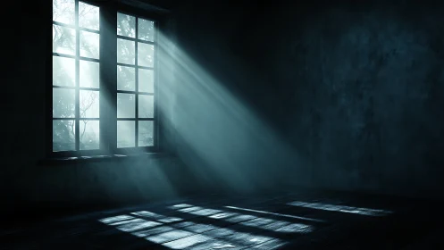 Soft morning rays cut through a moody, dust-filled room