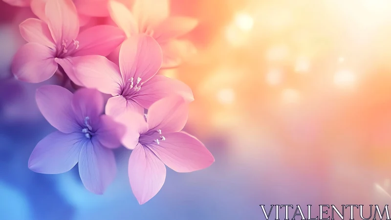Soft-Focus Flowers with Gradient Color Transitions