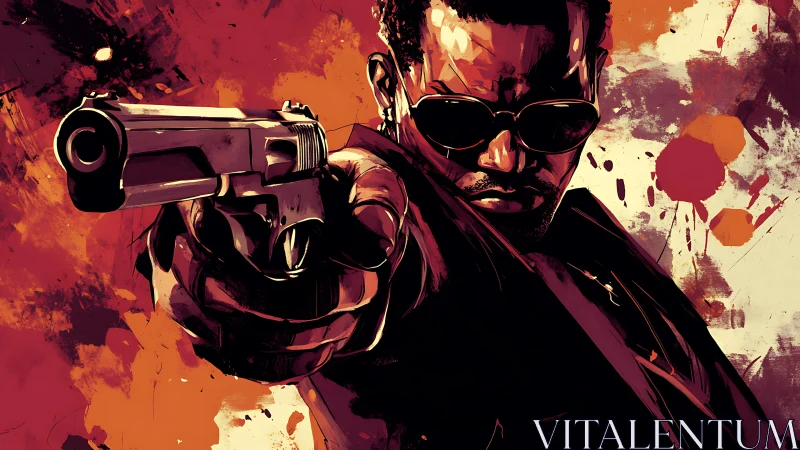 Gun-barrel stare rewrites the rules of painted tension