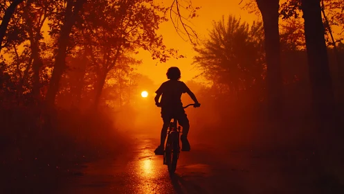 Sunset Ride Through the Forest Glow.