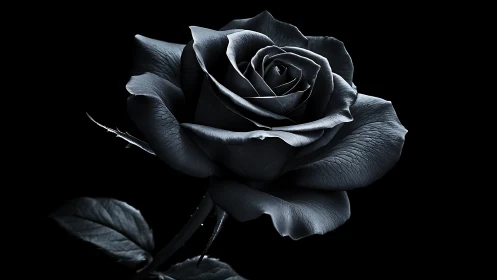 Black Rose on Dark Background.