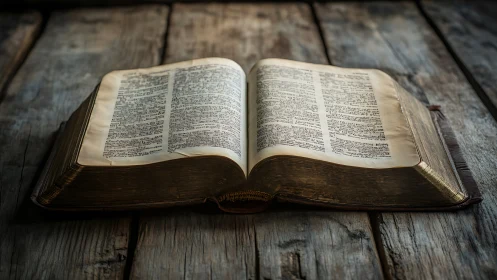 Timeworn pages breathe softly atop weathered wooden planks