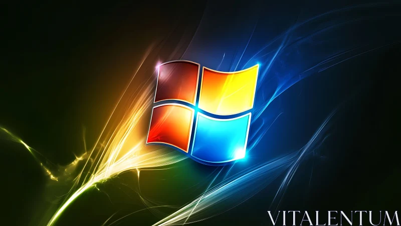 Luminous quad-pane emblem amid radiating spectral energy fields.