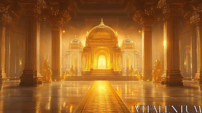 Golden temple breathes light into a cathedral of dreams