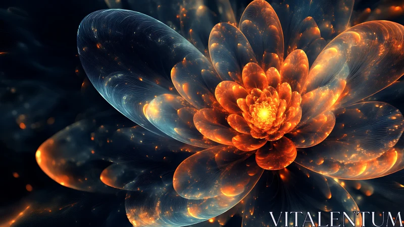 Stellar ember blossom unfolding in luminous cosmic petals.