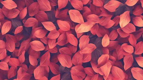 Soft coral foliage forms a seamless botanical pattern.