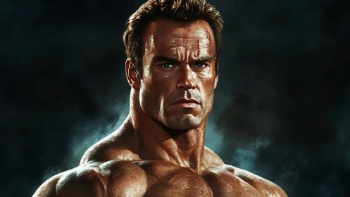 Sculpted glare carves a titan from storm-darkened light