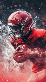 Red blitz comet: gridiron runner carved from stormlight.