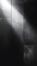 Vertical dark panels catch diagonal shaft of diffused light