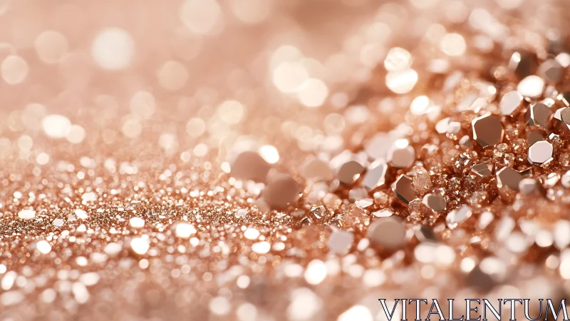 Macro glitter surface with warm bokeh depth of field rendering.