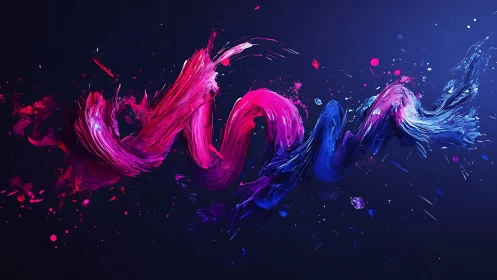 Chromatic whirlwind ribbon dances across the midnight void.