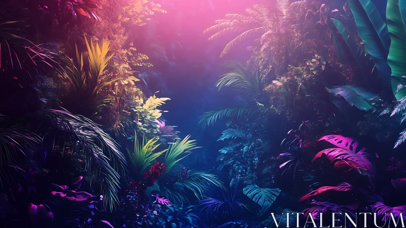 Neon Jungle Escape: A Glowing Tropical Paradise