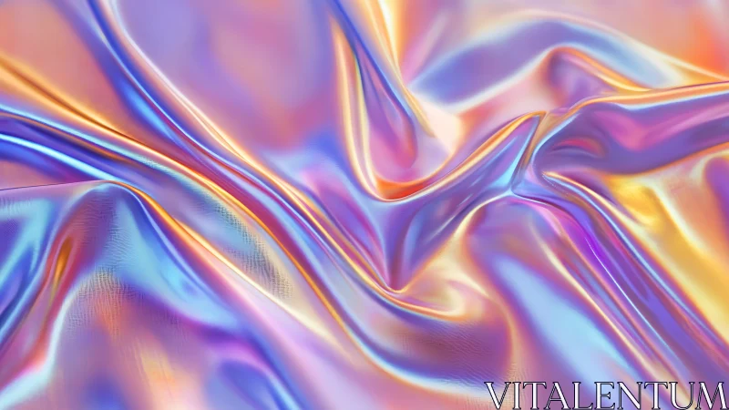 Iridescent satin folds in prismatic abstract surface study.