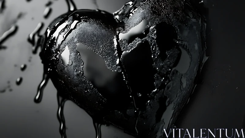 Water droplets cascade across dark spherical form with crystalline surface tension effects.