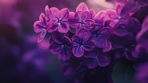 Velvet Lilac Whispers: Luminous Petals in Purple Reverie.