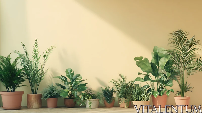 Sunlit indoor plants bringing soft, calming greenery home.