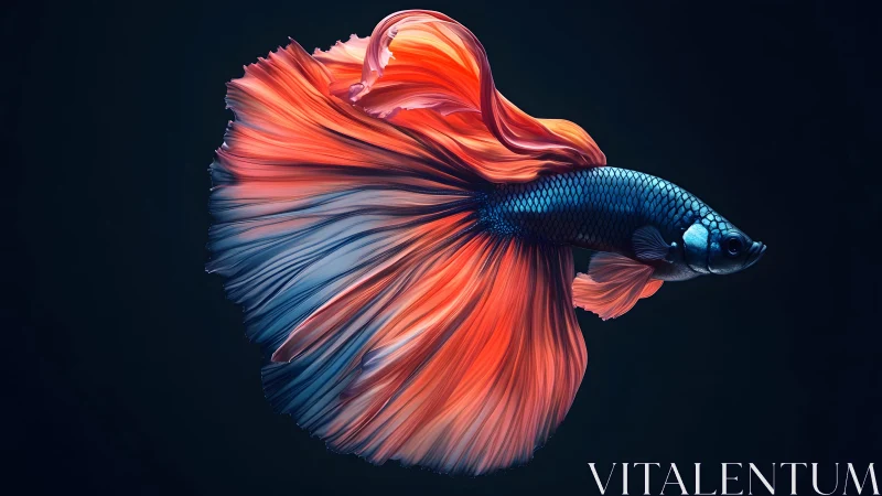 Vibrant Betta Fish with Flowing Fins in Dramatic Lighting.