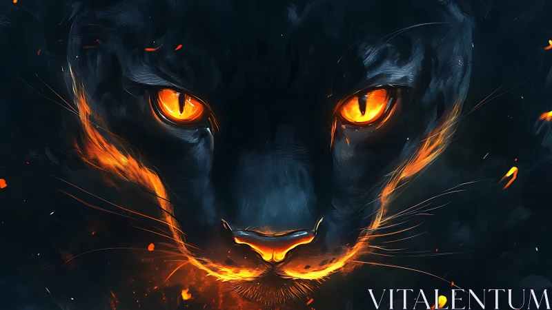 Luminescent Feline Predator: Thermographic Eyes Rendered Digital.