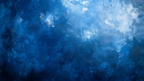 Deep blue textured abstract drifts into luminous serenity