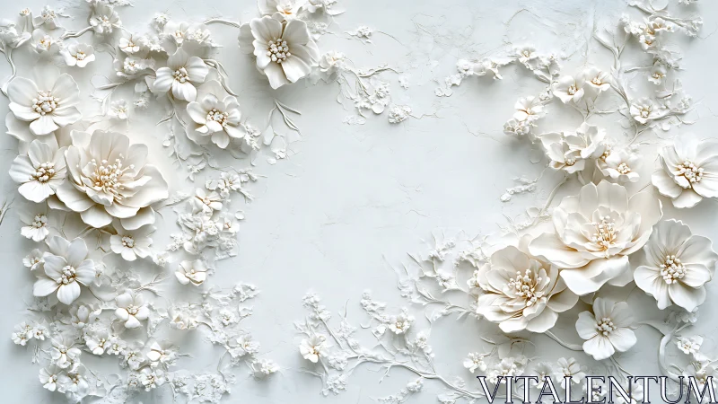 Elegant white blooms create a serene textured garden sanctuary.