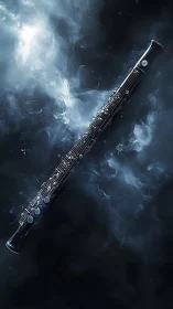 Celestial oboe drifts through swirling midnight vapor
