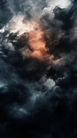 Stormforged nebula ignites within churning cosmic smoke.