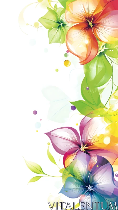 Luminescent Petals Dance Where Watercolors Meet Geometric Wonder