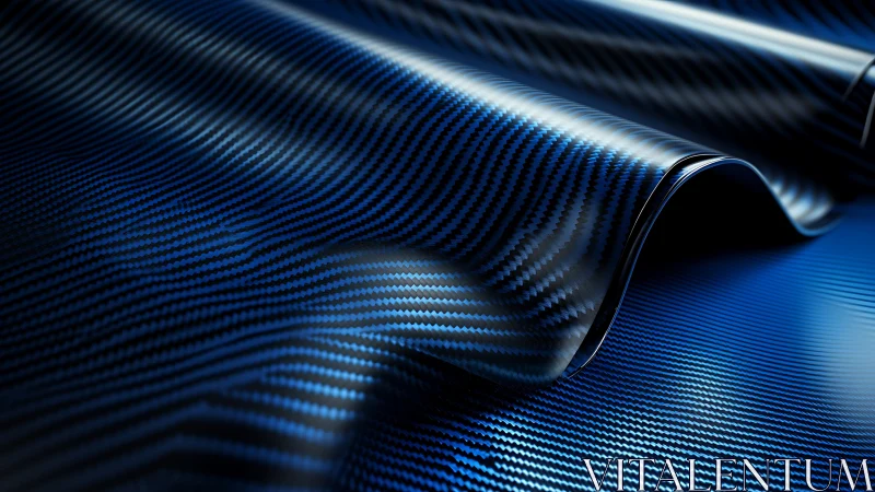 Curved blue carbon fiber sheet with reflective surface.