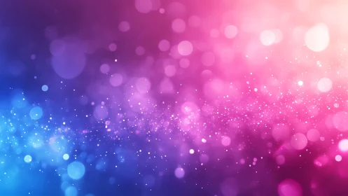 Vibrant Blue and Pink Bokeh Abstract Background with Sparkles.