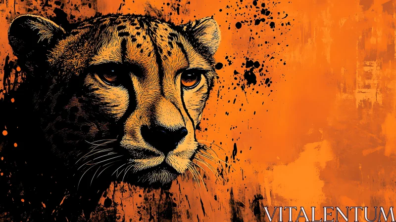 Fierce Feline in Amber: A Cheetah's Piercing Gaze.