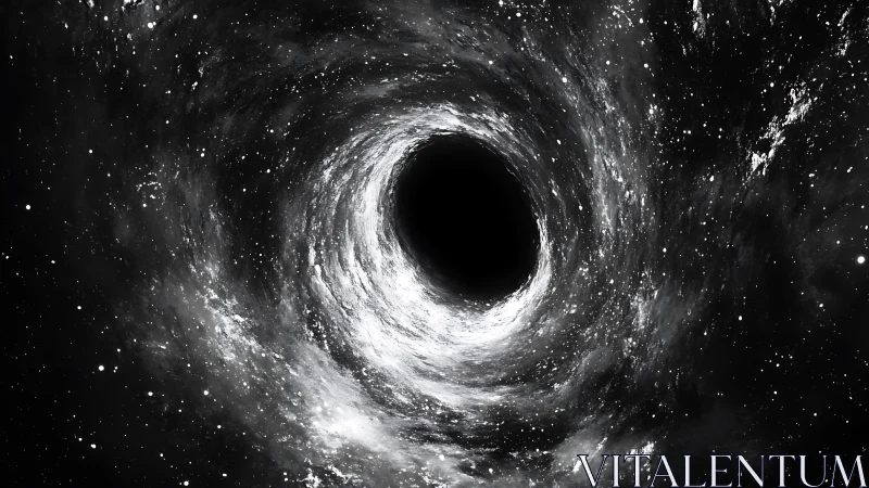 Spinning black hole swallows starlight in dramatic deep space