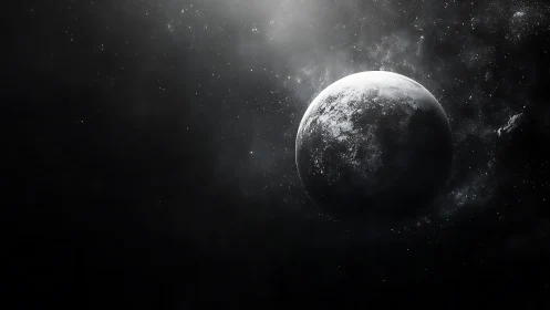 Lone cratered exoplanet in high-contrast deep space void