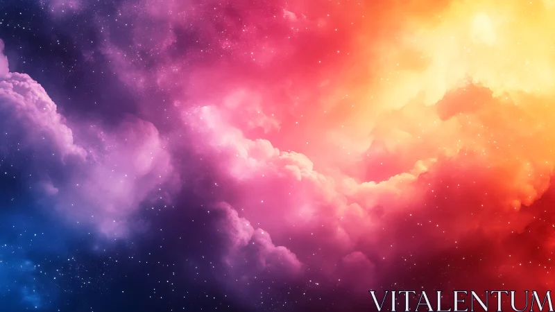 Nebula clouds blending across a vivid cosmic gradient.