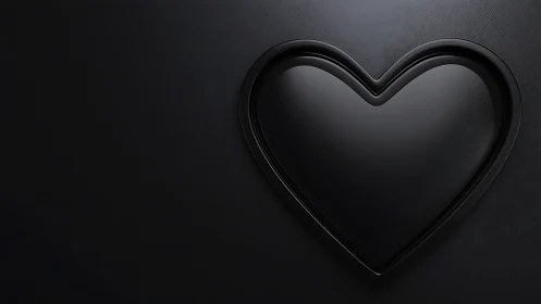 Dark Embossed Heart Form Against Textured Surface.