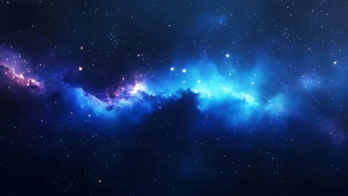 Nebula river of starlight drifting through midnight space.