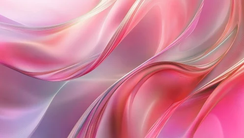 Iridescent pink fluid waves in abstract digital motion.