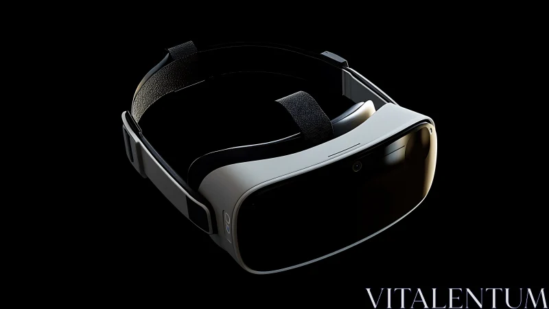 VR headset rendered with high contrast lighting and reflective visor