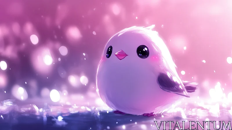 Luminescent Feathered Friend Glows Through Bokeh Dreams.